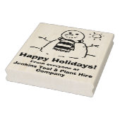Sneeuwman met seizoensboodschap! rubberstempel (Stempel)
