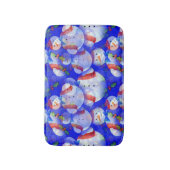 Sneeuwman met sjaal en Pet en boog Stropdas Badmat (Voorkant Verticaal)