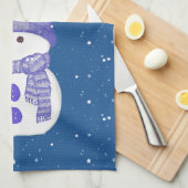 Sneeuwman met slapende konijnen theedoek (Quarter Fold)