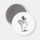 Sneeuwman met sneeuwschep magneet (Voorkant / Achterkant)