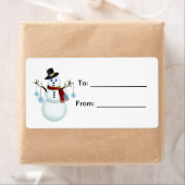 Sneeuwman met Sneeuwvlokken Gift Label (Insitu)
