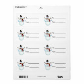 Sneeuwman met Sneeuwvlokken Gift Label (Full Sheet)