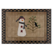 Sneeuwman met snijvlak van glas snijplank (Voorkant)