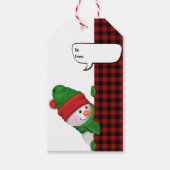 Sneeuwman met spraakballon cadeaulabel (Voorkant)