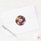 Sneeuwman met Stoaming Hot Coffee Sticker (Envelop)