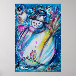 SNEEUWMAN MET UIL POSTER