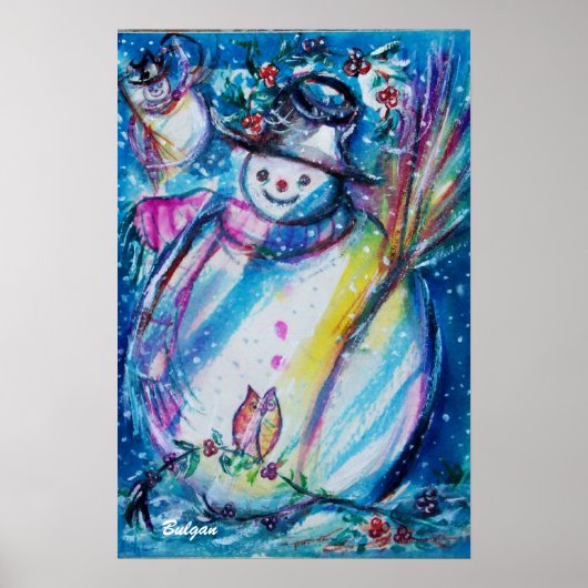 SNEEUWMAN MET UIL POSTER (Voorkant)