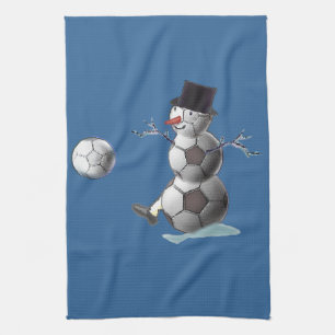 Sneeuwman met Voetbal Theedoek