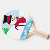 Sneeuwman met wandelstok tafeltennisbatje (Zijkant)
