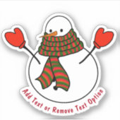 Sneeuwman met wanten Kerstmis Sticker (Voorkant)