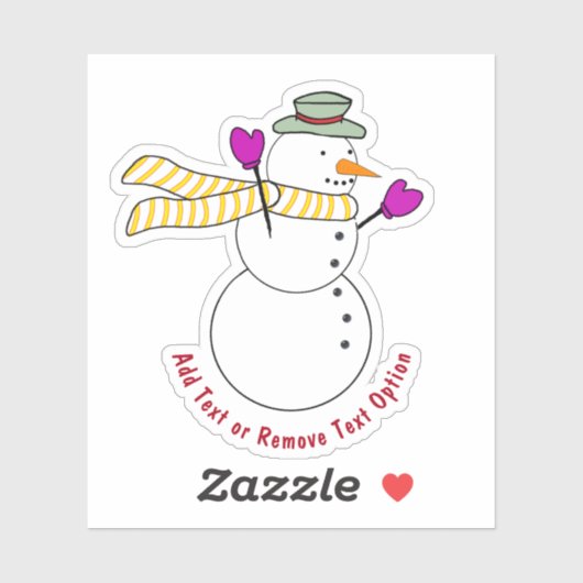 Sneeuwman met wanten Kerstmis Sticker (Vel)