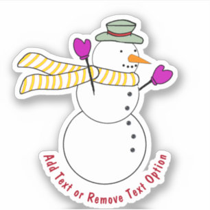 Sneeuwman met wanten Kerstmis Sticker