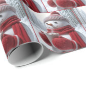 Sneeuwman met warme chocolademelk cadeaupapier (Rol Hoek)