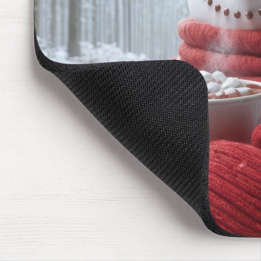 Sneeuwman met warme chocolademelk muismat (Hoek)