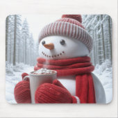 Sneeuwman met warme chocolademelk muismat (Voorkant)