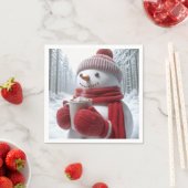 Sneeuwman met warme chocolademelk servet (Insitu)