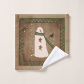 Sneeuwman met washanddoekset bad handdoek (Wasdoekje)