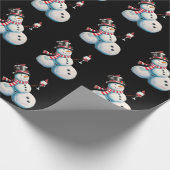 Sneeuwman met wijn Kerst Grappig Kerstcadeau Cadeaupapier (Hoek)