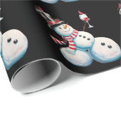 Sneeuwman met wijn Kerst Grappig Kerstcadeau Cadeaupapier (Rol Hoek)