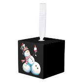 Sneeuwman met wijn Kerst Grappig Kerstcadeau Decoratie (Voorkant hoekig)