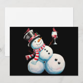 Sneeuwman met wijn Kerst Grappig Kerstcadeau Feestdagenkaart (Voorkant / Achterkant)