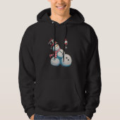 Sneeuwman met wijn Kerst Grappig Kerstcadeau Hoodie (Voorkant)
