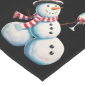 Sneeuwman met wijn Kerst Grappig Kerstcadeau Korte Tafelloper (Hoek)