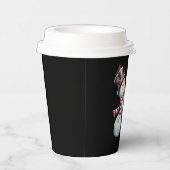 Sneeuwman met wijn Kerst Grappig Kerstcadeau Papieren Bekers (Rechts)