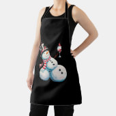 Sneeuwman met wijn Kerst Grappig Kerstcadeau Schort (Insitu)