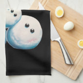 Sneeuwman met wijn Kerst Grappig Kerstcadeau Theedoek (Quarter Fold)