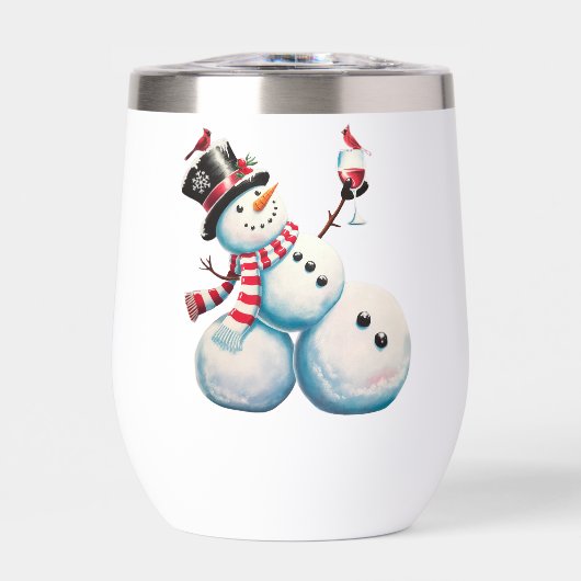 Sneeuwman met wijn Kerstmis Grappig Kerstcadeau (Voorkant)
