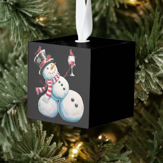 Sneeuwman met wijn Kerstmis Grappig Kerstcadeau Decoratie (Boom)