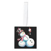Sneeuwman met wijn Kerstmis Grappig Kerstcadeau Decoratie (Voorkant)