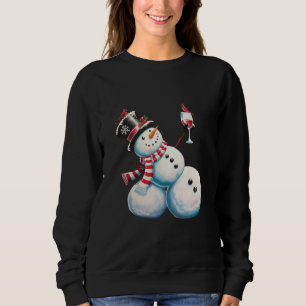 Sneeuwman met wijn Kerstmis Grappig Kerstcadeau Trui
