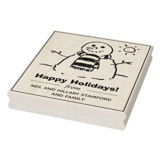 Sneeuwman met Zalige Feestdagen Bericht! Stempel (Stempel)