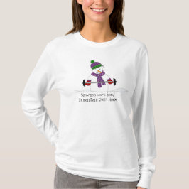 Sneeuwman met zinnen die gewichten heffen t-shirt