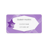  Sneeuwman Minimal Tartan Lila Etiket (Voorkant)