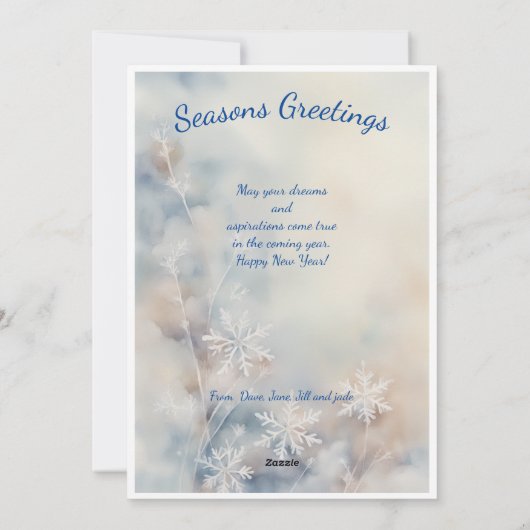 Sneeuwman:  minimalistisch winterwonderland feestdagenkaart (Achterkant)