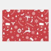 Sneeuwman Mitton Sneeuwvlok Kerstcadeau Inpakpapier Vel (Voorkant 3)