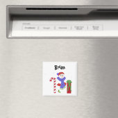 Sneeuwman naamlabel magneet (Insitu (Vaatwasser))