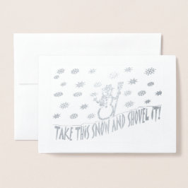 Sneeuwman Neem deze sneeuw en schep het Winter, ZS Folie Kaarten