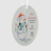 Sneeuwman Nieuwe Grootouders Eerste Kerstmis Ornament (voorkant)