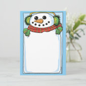 Sneeuwman Nieuwjaarskaart Bedankkaart (Staand voorkant)