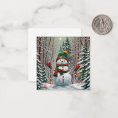 Sneeuwman Notitiekaartje (Voorkant / Achterkant in situ)