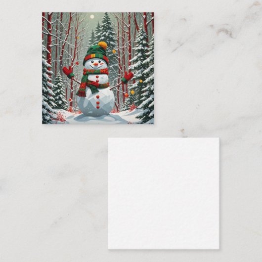 Sneeuwman Notitiekaartje (Voorkant / Achterkant)