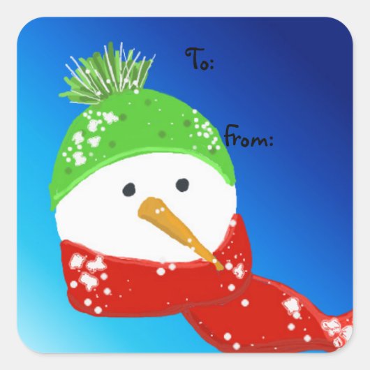 Sneeuwman Oh Zo Koud Vierkante Sticker (Voorkant)