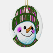 Sneeuwman Oma aangepaste naam ornament (Rechts)