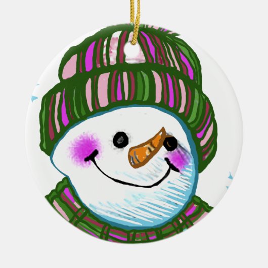 Sneeuwman Oma aangepaste naam ornament (Voorkant)