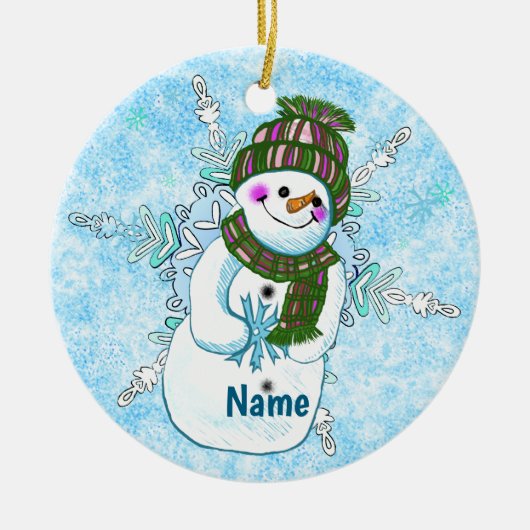 Sneeuwman Oma ornament (Voorkant)