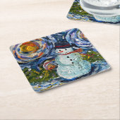 Sneeuwman Onderzetter Set (Schuin)